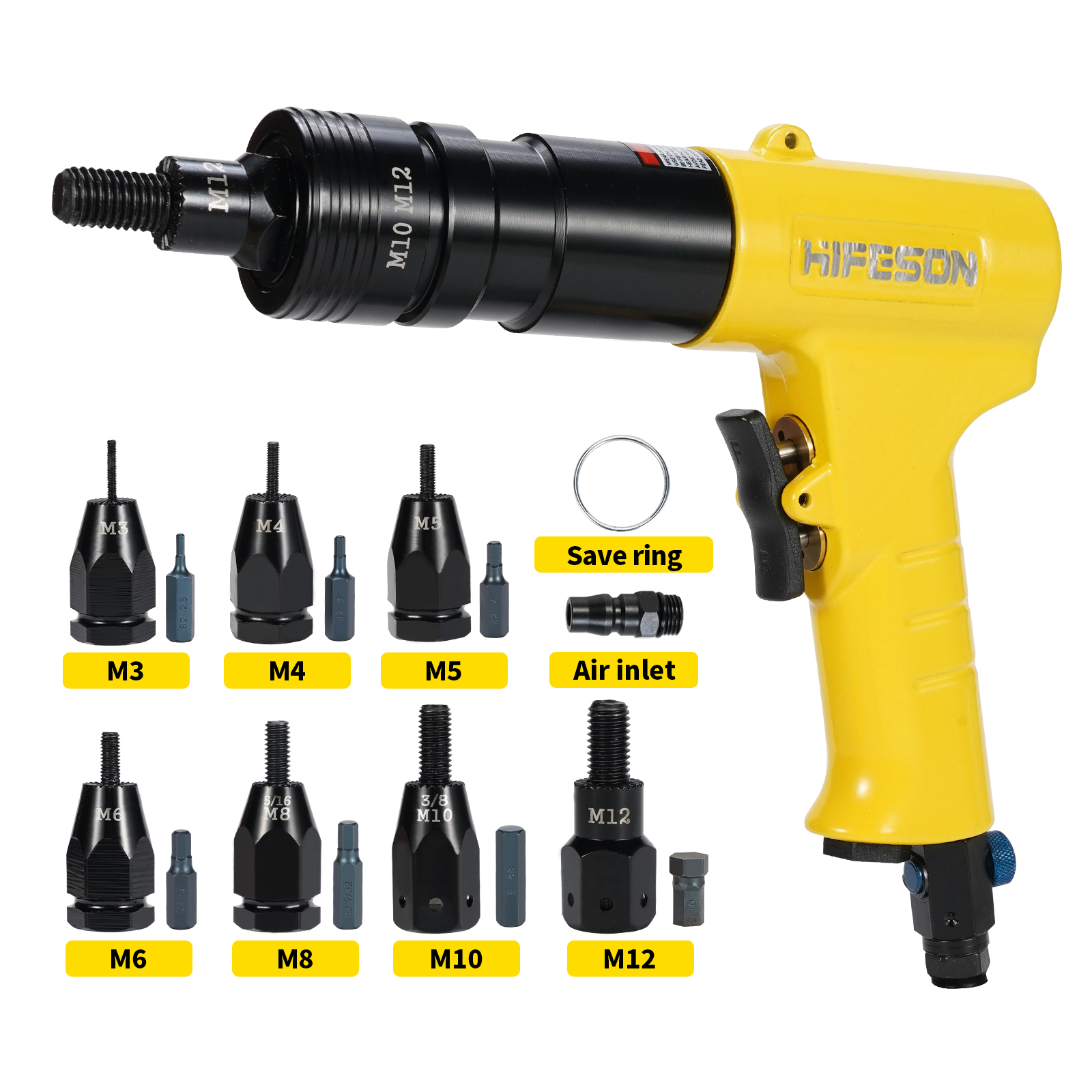 Rivet Gun Air - HIFESON Pneumatic Rivet Nut Gun Insert