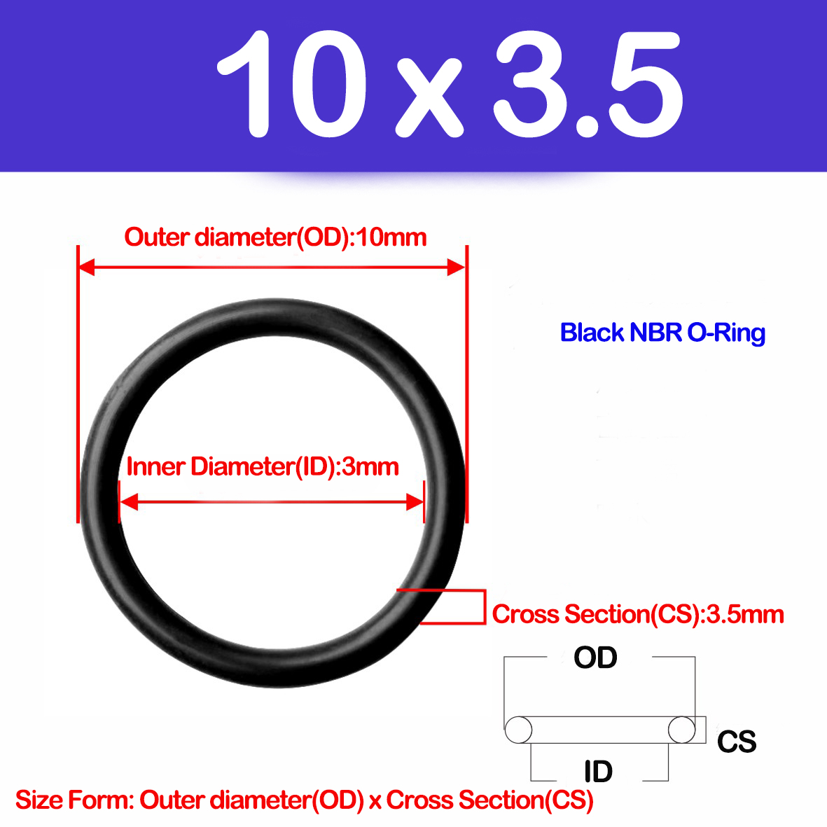 CS 3.5mm,NBR O Ring Sealing Ga - Auto Repair Cs recensie en prijs