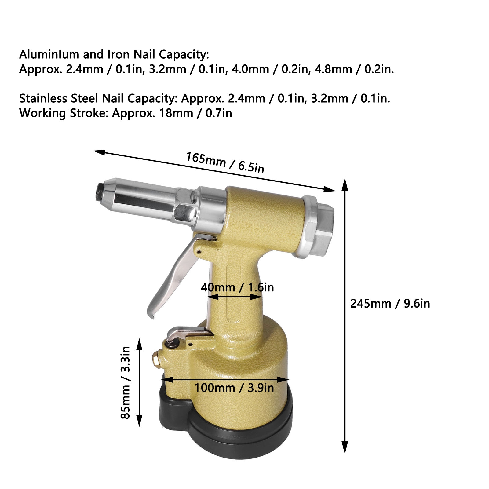 KP-701 Pneumatic Riveter Short - Rivet Gun Air recensie en prijs