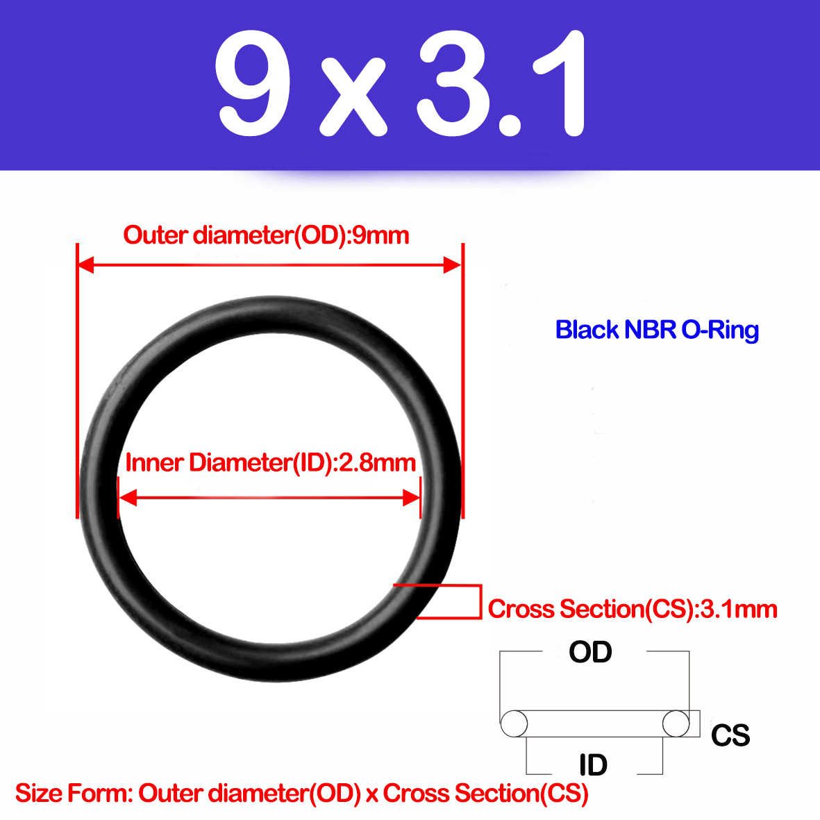 WD CS 3.1mm,NBR O Ring Sealing - Auto Repair Cs recensie en prijs