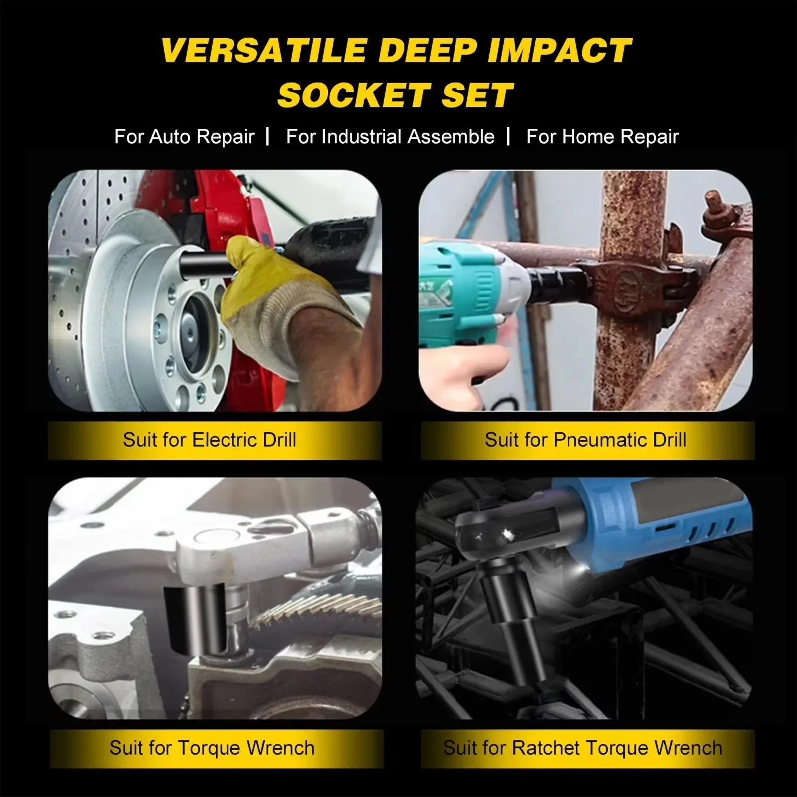 10PCS Metric Impact Socket Wre - Pneumatic Impact Wrench recensie en prijs