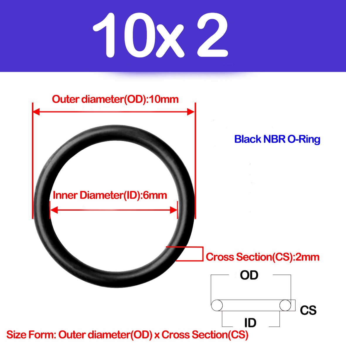 WD CS 2mm,NBR O Ring Sealing G - Auto Repair Cs recensie en prijs